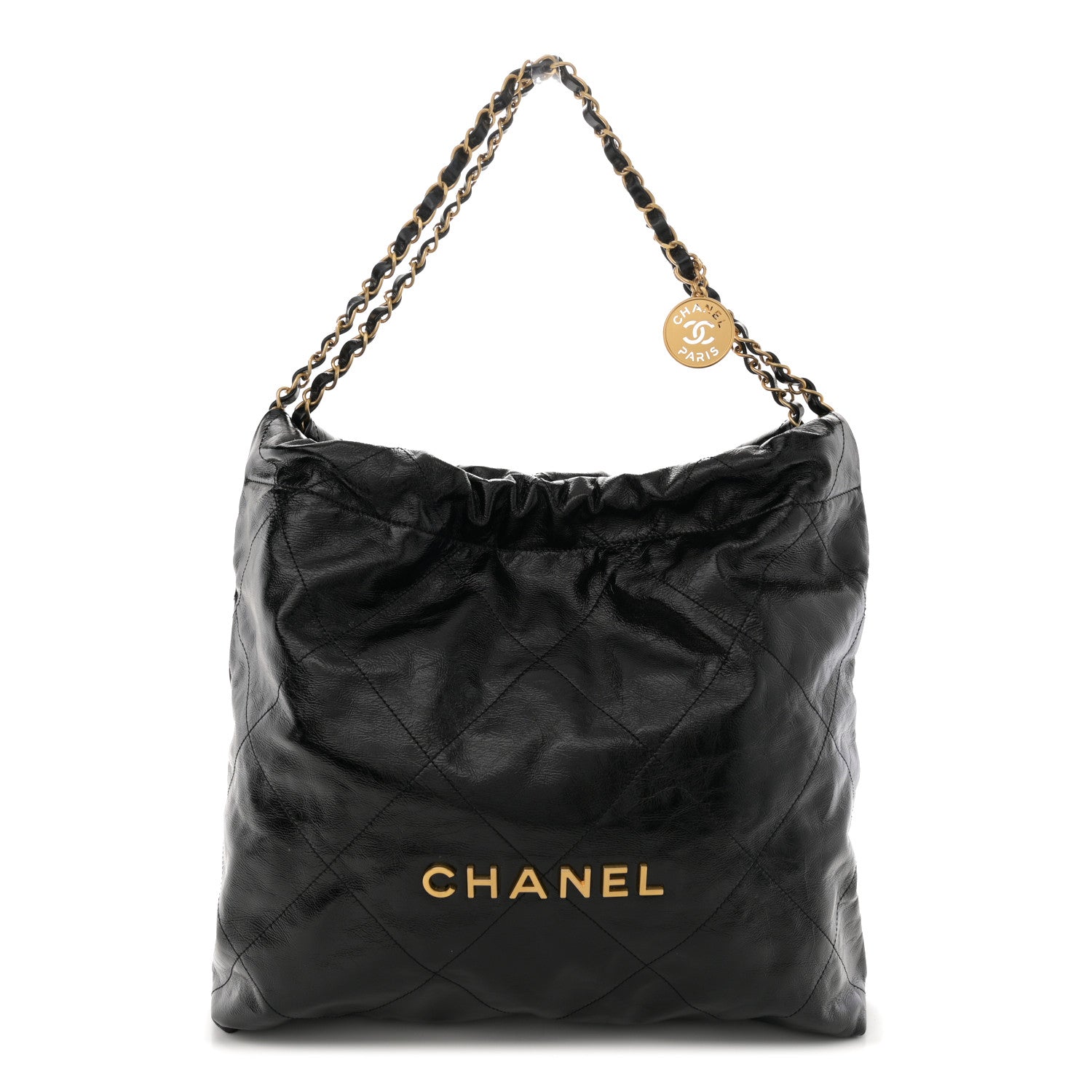 Chanel Shiny Calfskin Quilted Chanel 22 Black 1 of 11