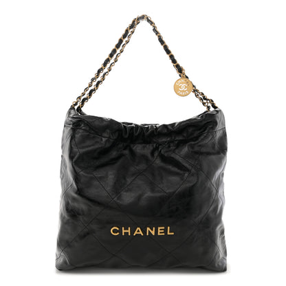 Chanel Shiny Calfskin Quilted Chanel 22 Black 1 of 11