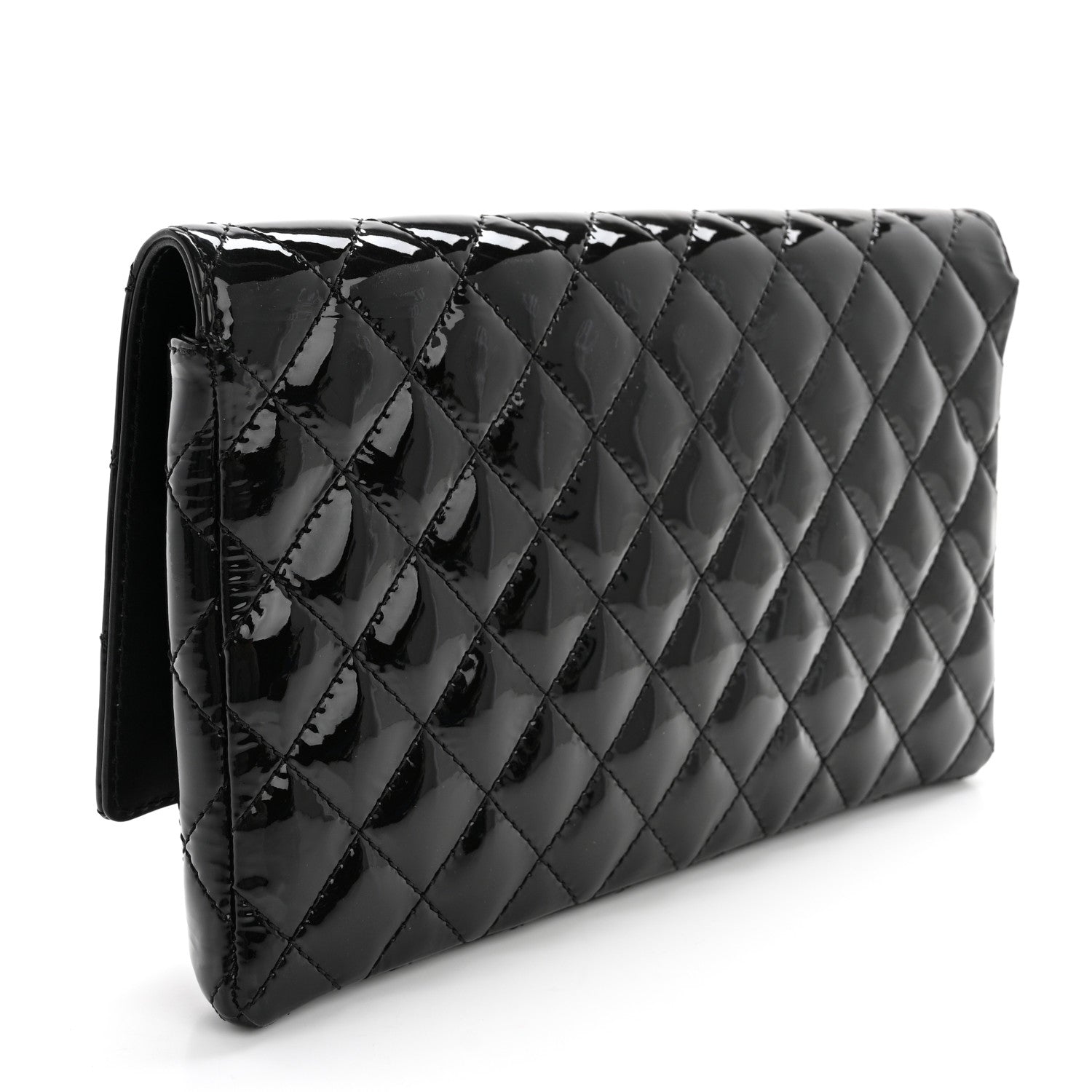 Chanel Patent Calfskin Quilted Reissue 2.55 Clutch So Black 3 of 8