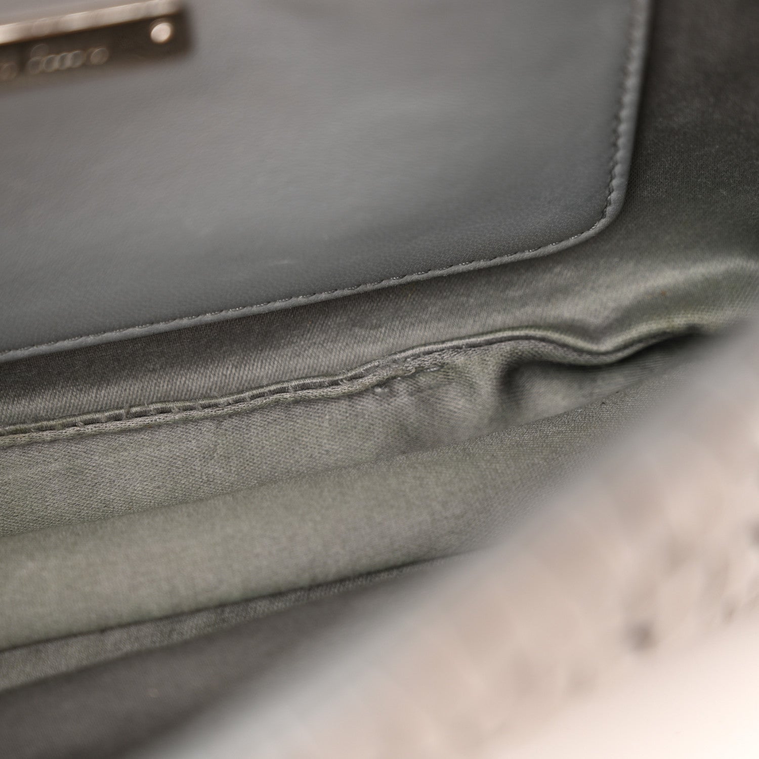 Miu Miu Nappa Matelasse Crystal Pearl Flap Clutch Grey 10 of 11