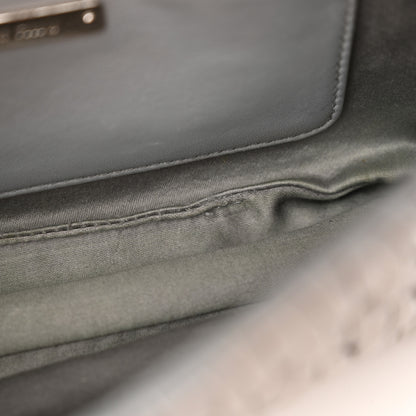 Miu Miu Nappa Matelasse Crystal Pearl Flap Clutch Grey 10 of 11