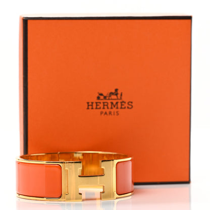 Hermes Enamel Wide Clic Clac H Bracelet PM Orange 6 of 6