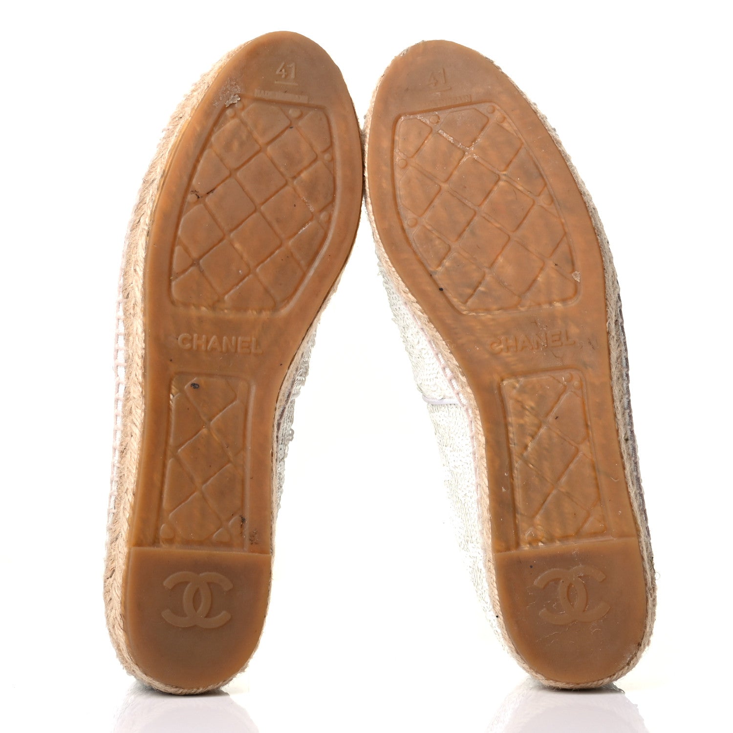 Chanel Patent Sequin CC Espadrilles 41 White 4 of 5