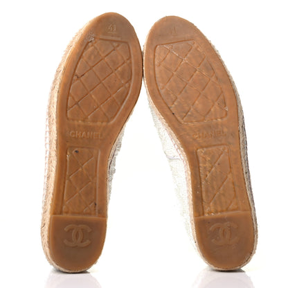 Chanel Patent Sequin CC Espadrilles 41 White 4 of 5