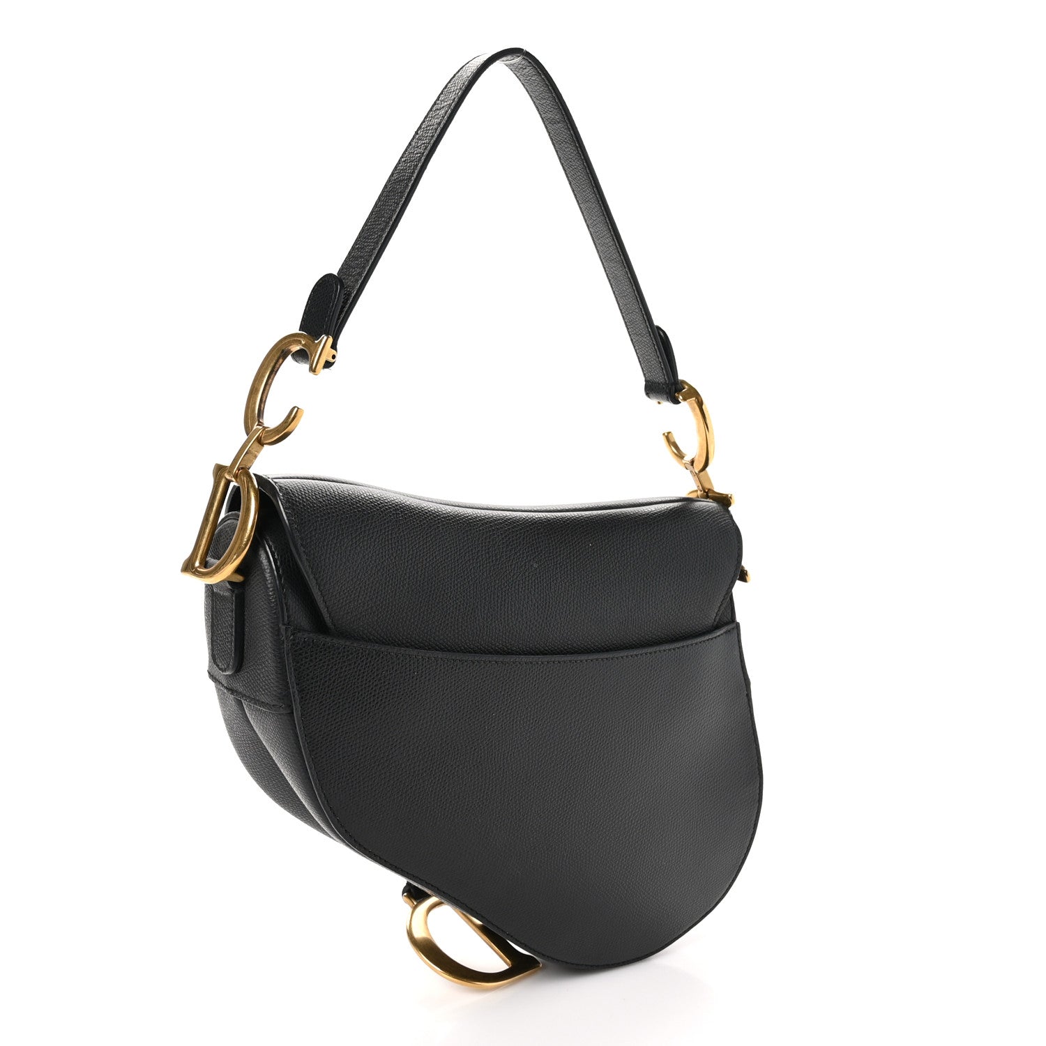 Christian Dior Grained Calfskin Saddle Bag Black 3 of 11