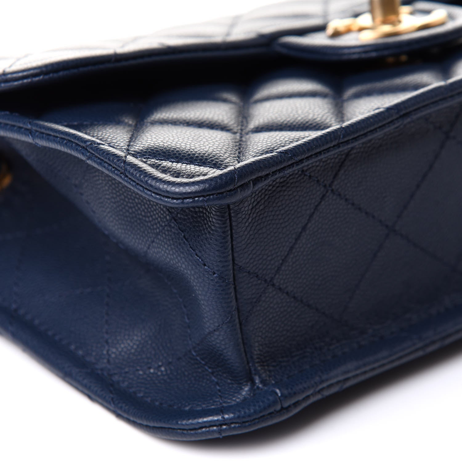 Chanel Caviar Quilted Medium Sweet Classic Flap Navy Blue 9 of 11