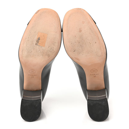 Chanel Lambskin Patent Cap Toe Pumps 41 Gey Black 6 of 8