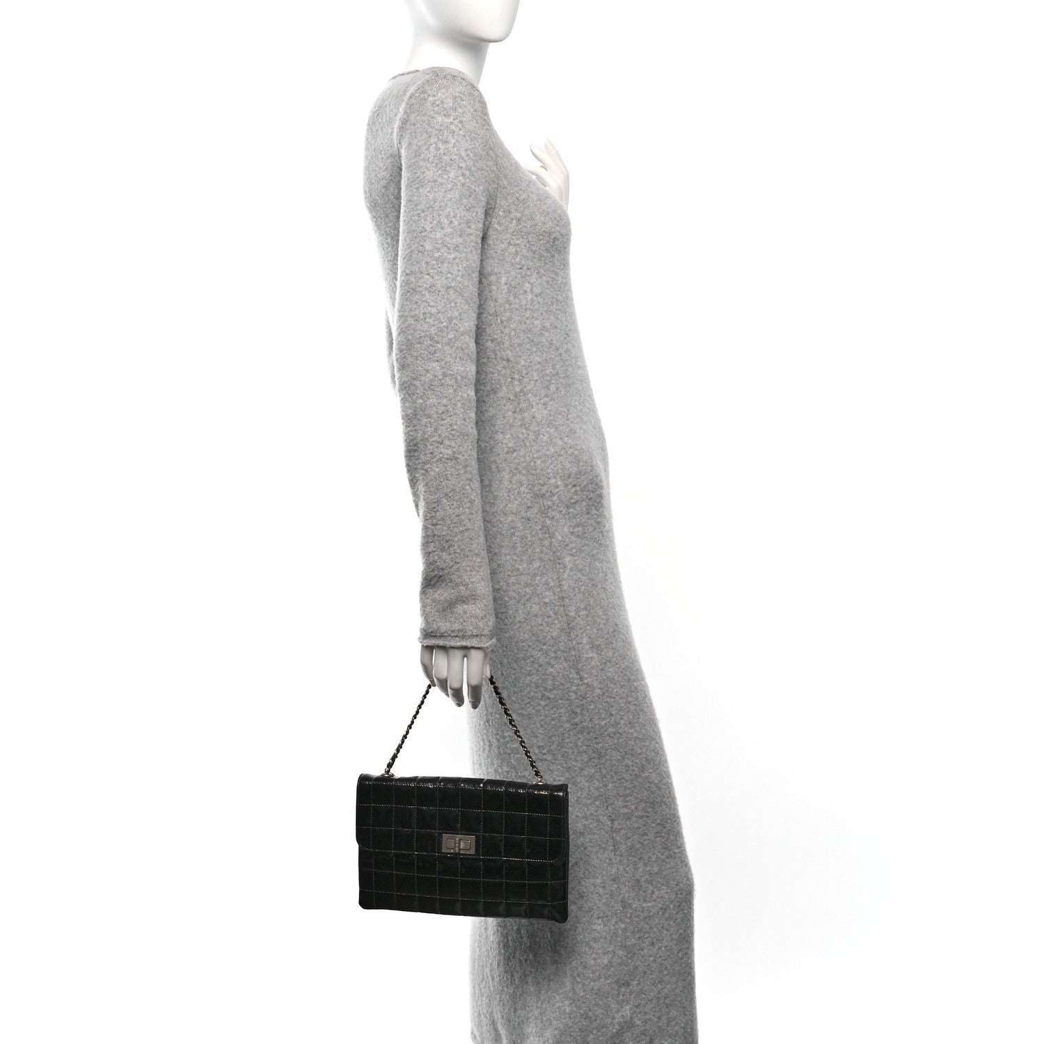 Chanel Patent Chocolate Bar Reissue Single Flap Black 2 of 13