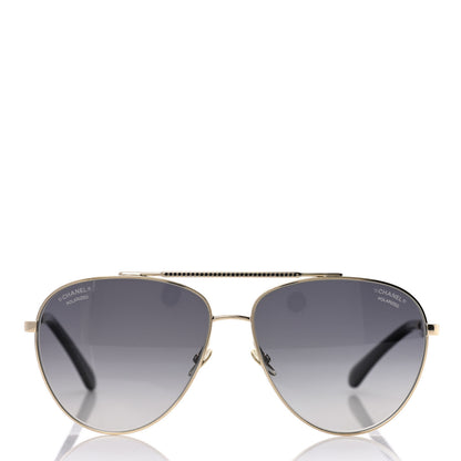 Chanel Metal Aviator Sunglasses 4279-B Gold 2 of 7