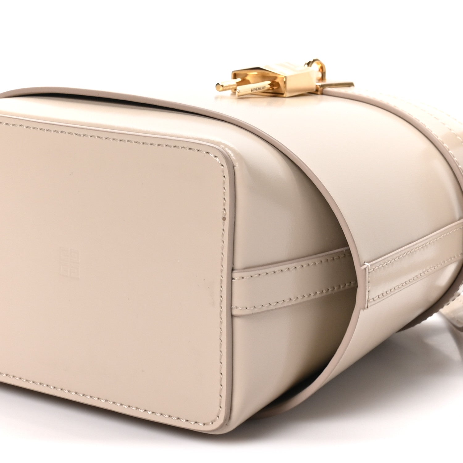 Givenchy Box Calfskin Shark Lock Bucket Bag Beige 9 of 9