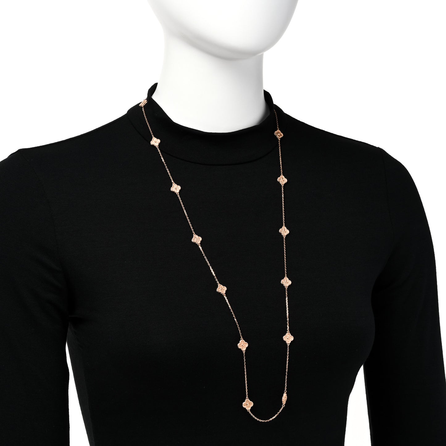 18K Rose Gold 16 Motifs Sweet Alhambra Necklace