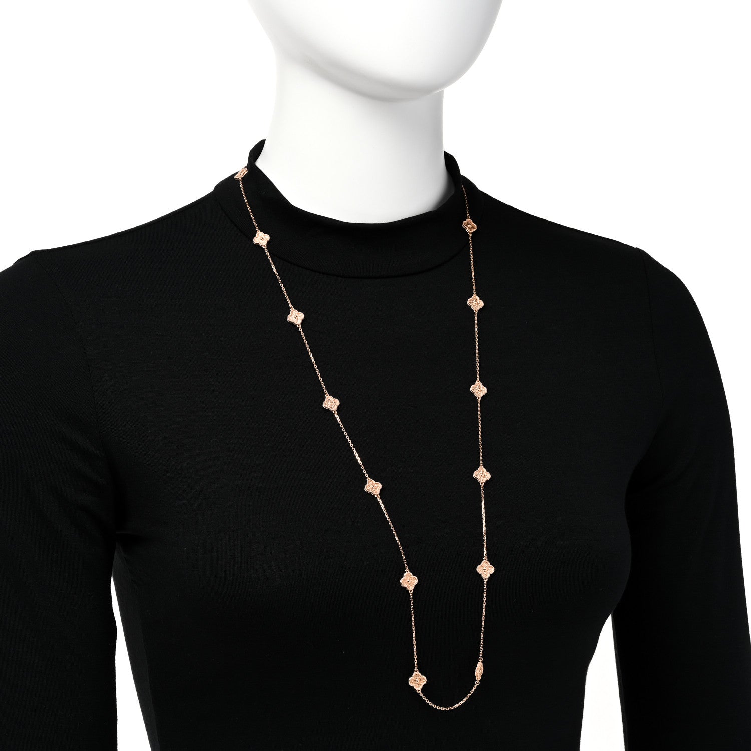 Van Cleef & Arpels 18K Rose Gold 16 Motifs Sweet Alhambra Necklace 2 of 7