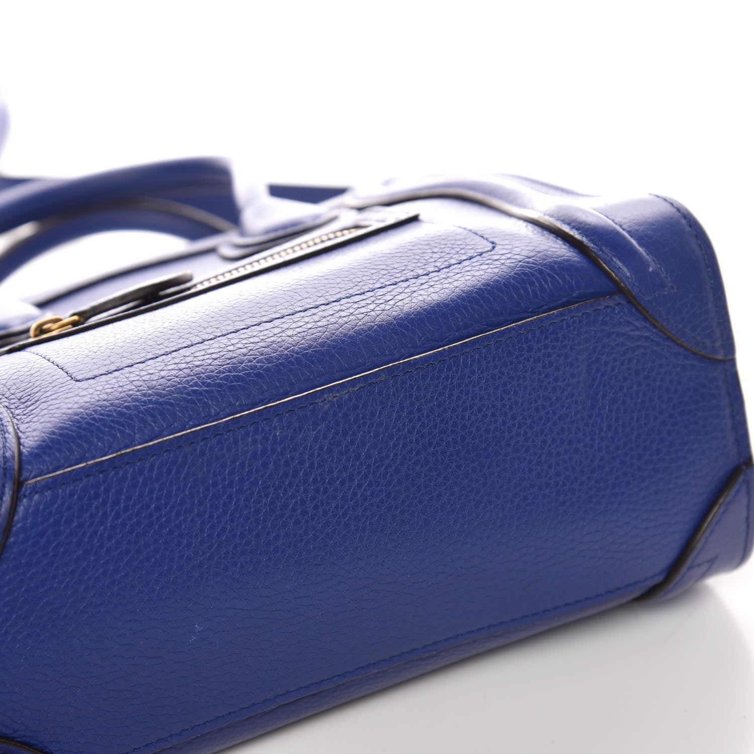 Celine Drummed Calfskin Nano Luggage Indigo 12 of 20