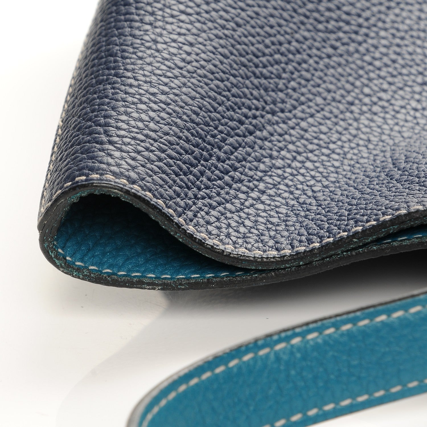 Hermes Taurillon Clemence Double Sens 36 Reversible Tote Bleu Sapphire Izmir 15 of 19