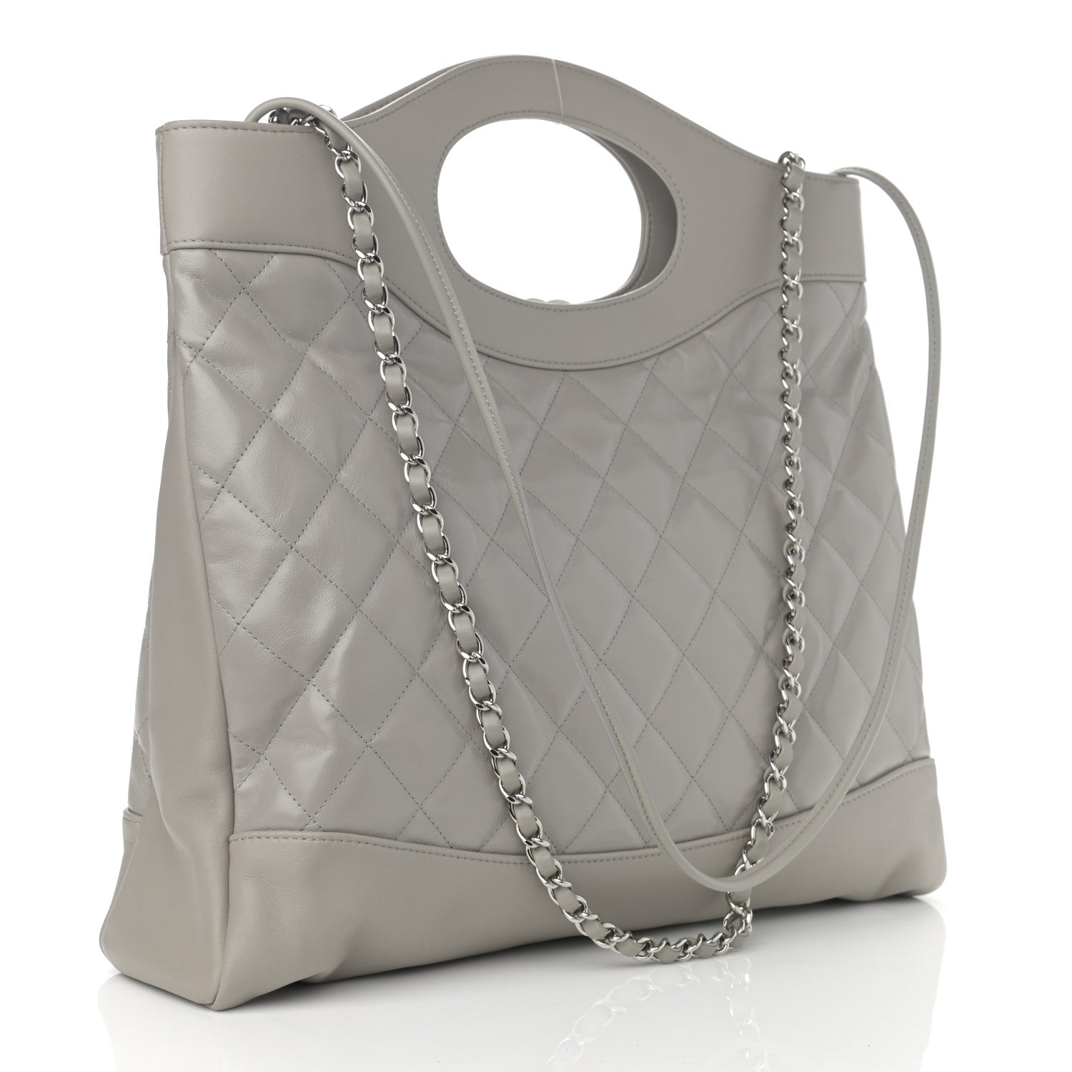 Chanel Lambskin Quilted Large 31 Shopping Bag Grey 3 of 10