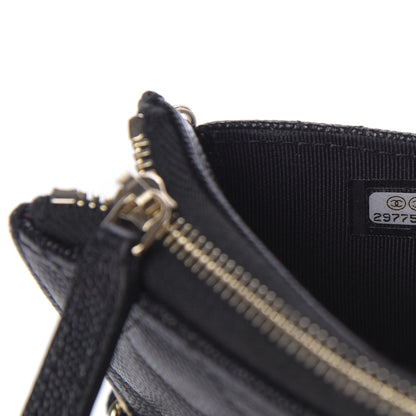 Chanel Caviar Quilted Classic Pouch With Handle Black 9 of 10