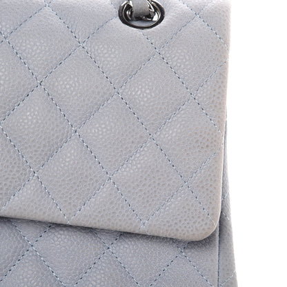 Chanel Iridescent Caviar Quilted Medium Double Flap Light Grey 10 of 16