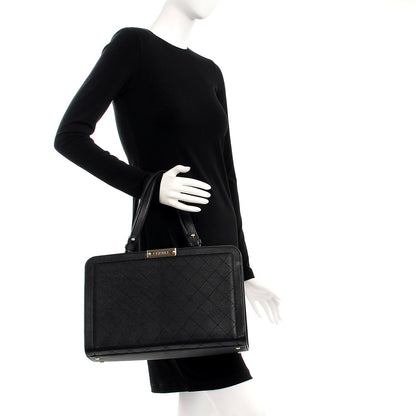 Chanel Grained Calfskin Stitched Large Label Click Shopper Tote Black 2 of 7