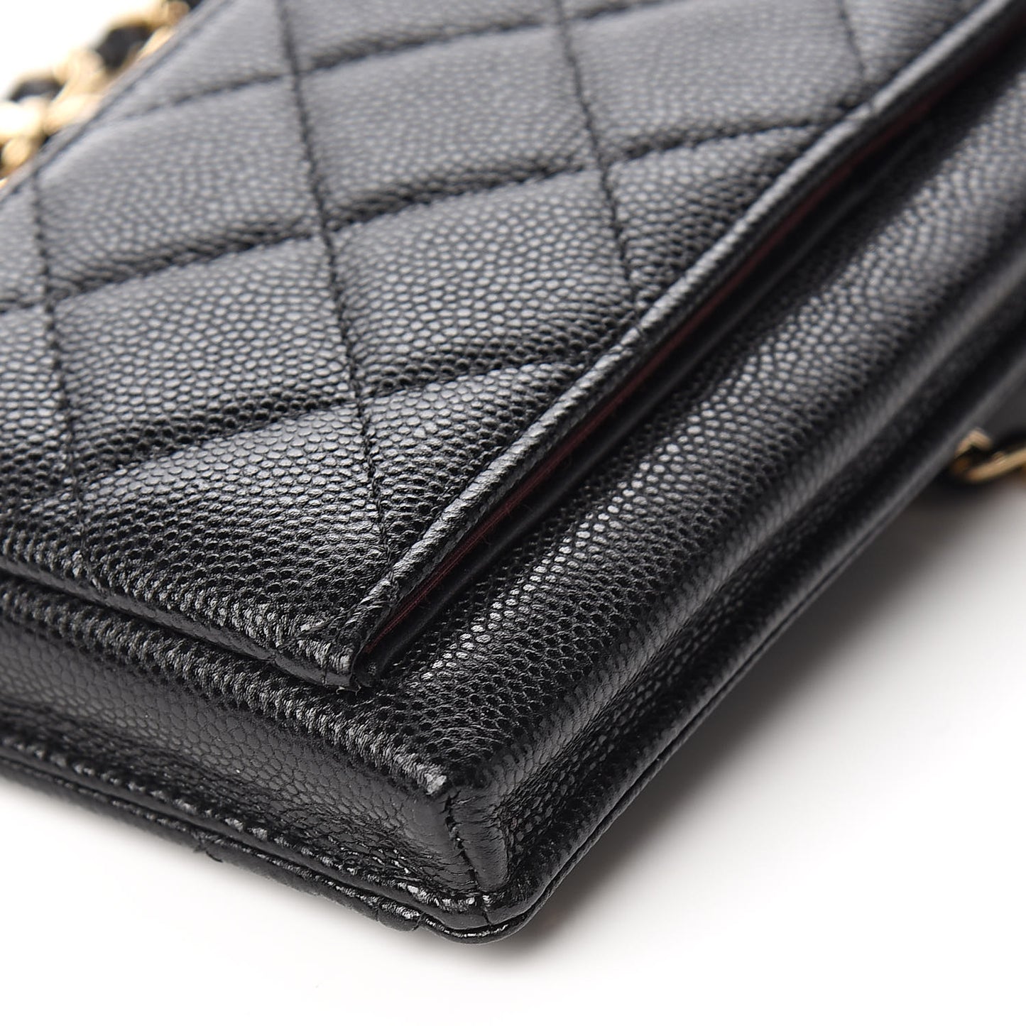 Caviar Quilted Zip Phone Case Black