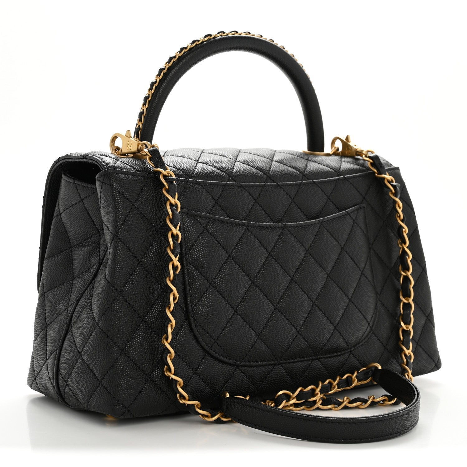 Chanel Caviar Quilted Small Coco Chain Handle Flap Black 3 of 13