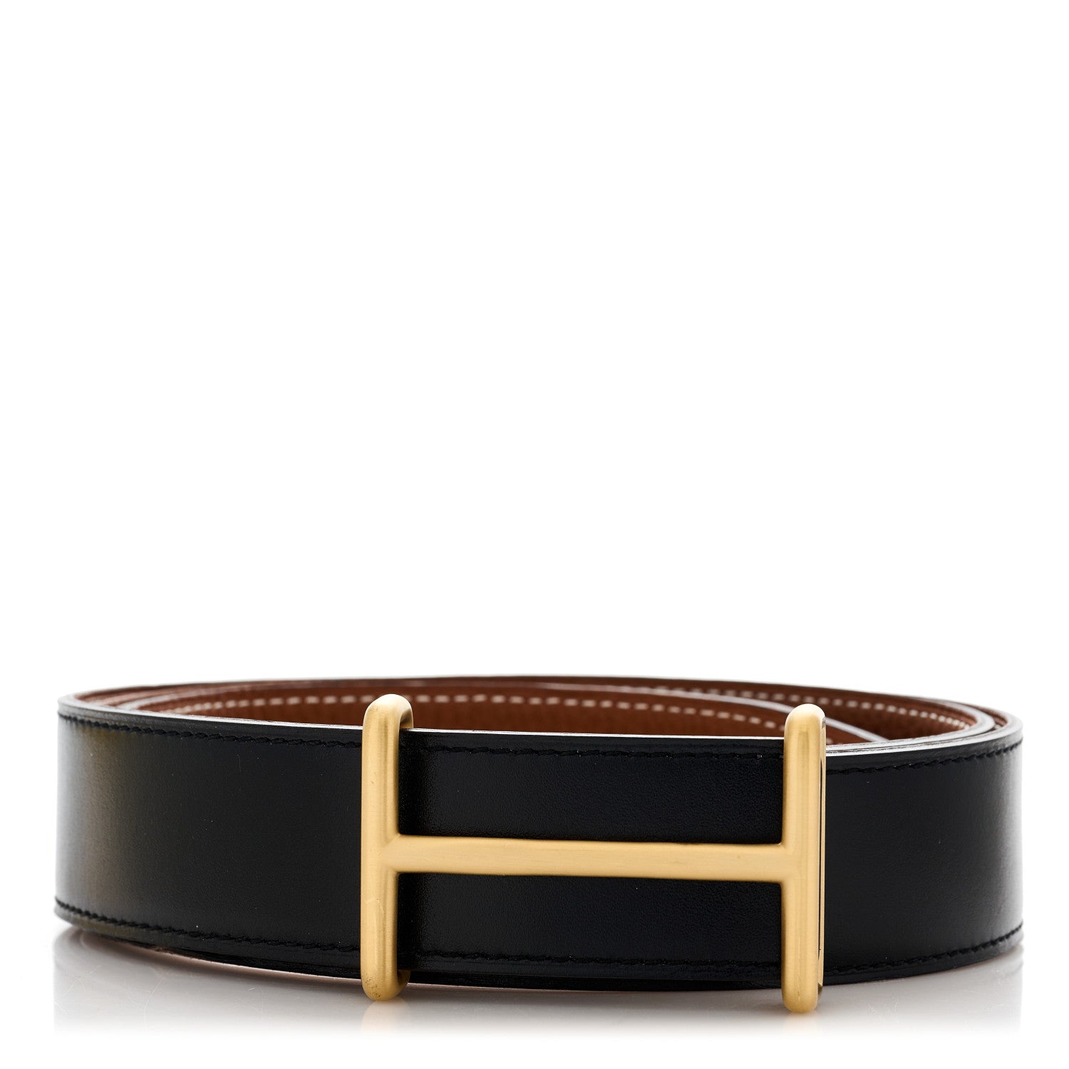 Hermes Box Togo 32mm Idem Belt 100 Black Gold 1 of 6