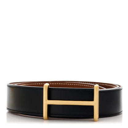 Hermes Box Togo 32mm Idem Belt 100 Black Gold 1 of 6