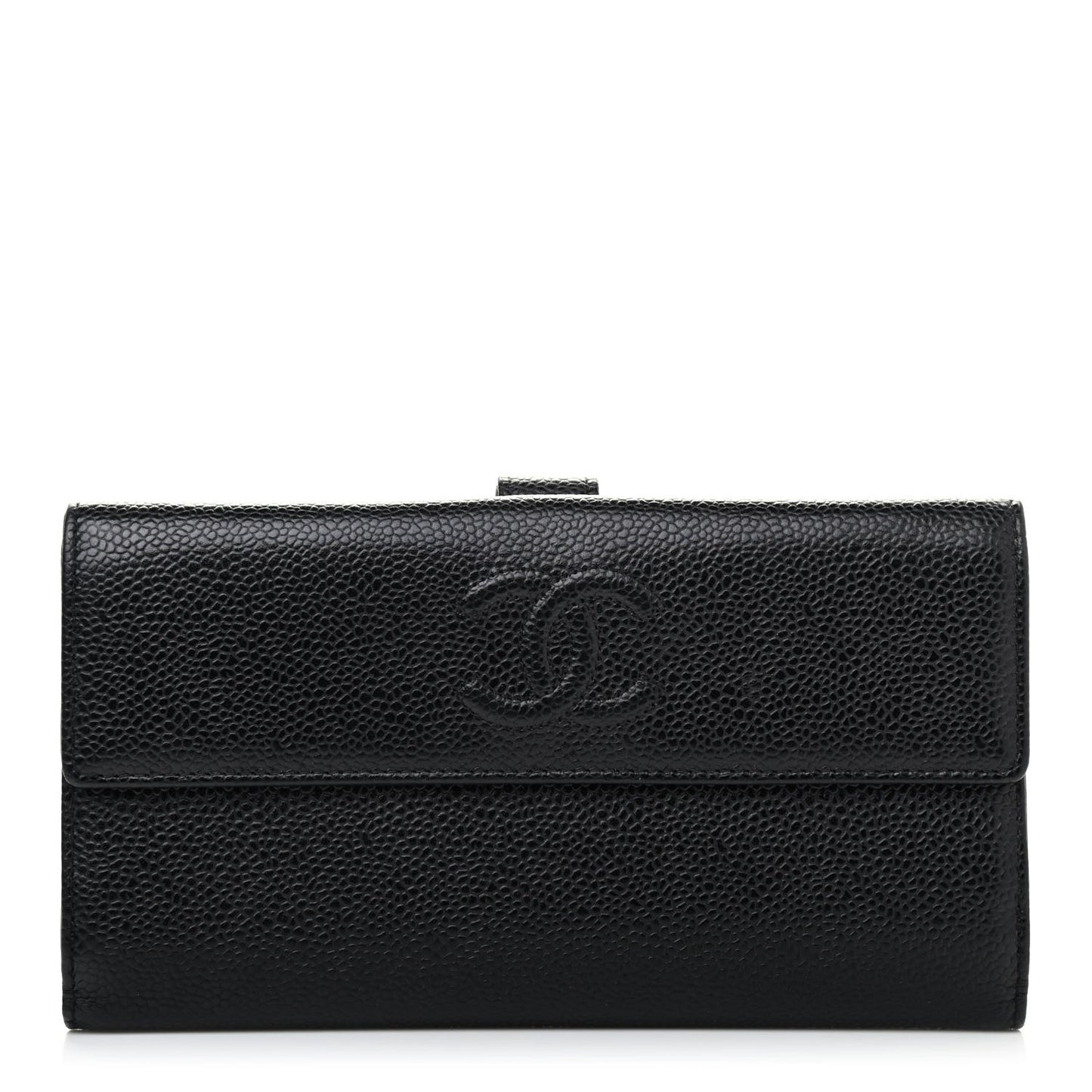Caviar Timeless CC French Long Wallet Black