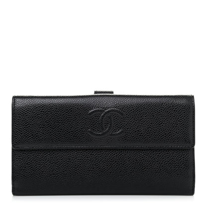 Chanel Caviar Timeless CC French Long Wallet Black 1 of 4