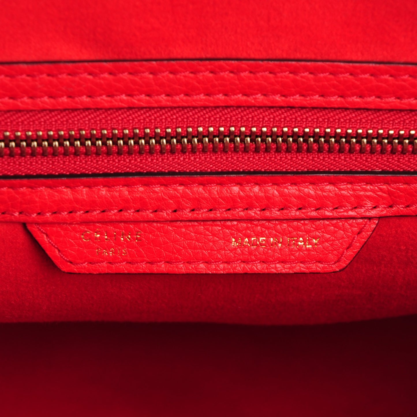 Drummed Calfskin Mini Luggage Coquelicot