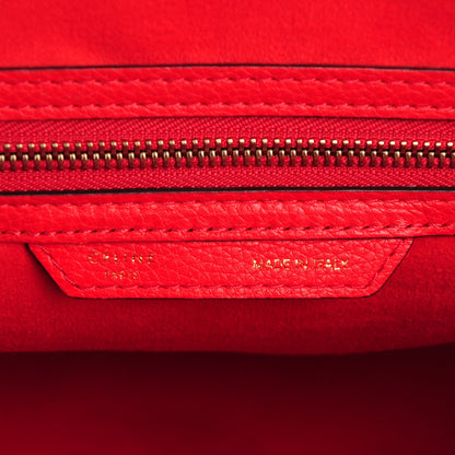 Celine Drummed Calfskin Mini Luggage Coquelicot 6 of 7