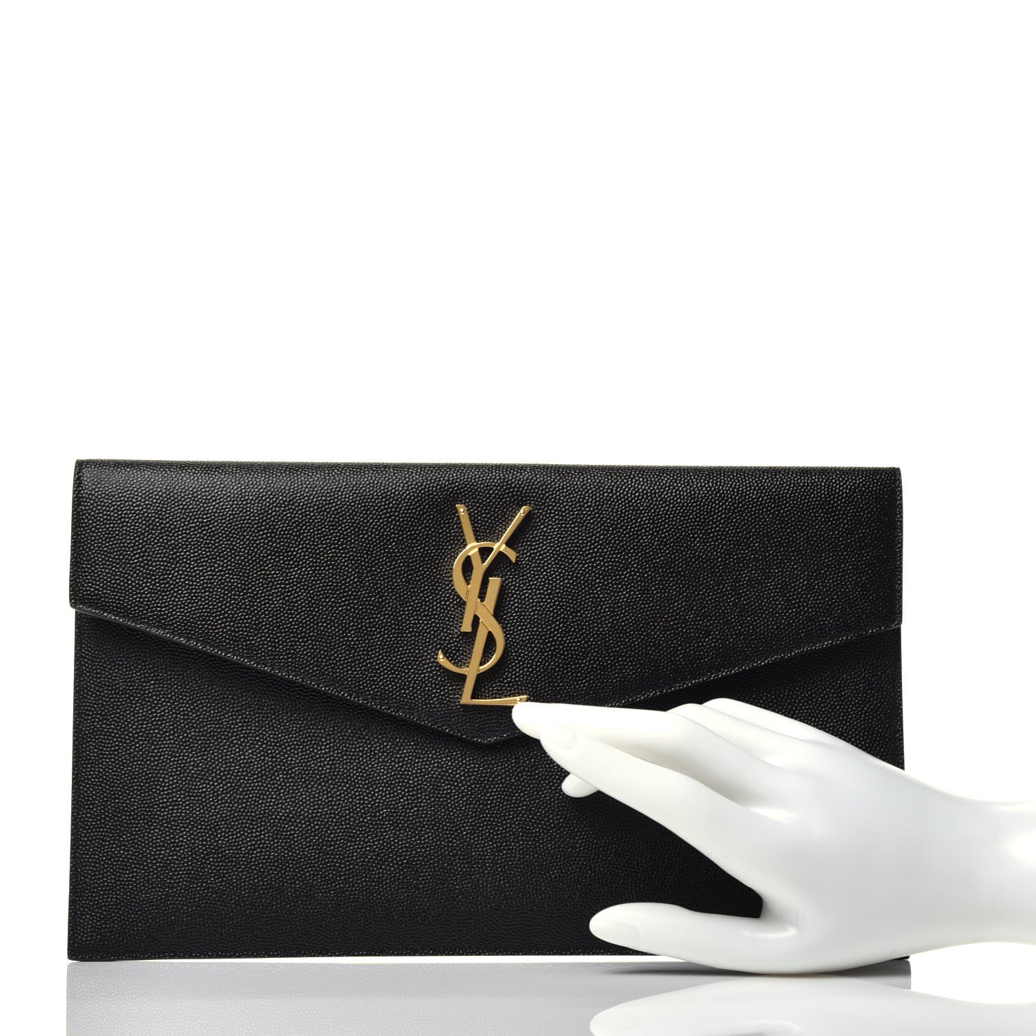 Saint Laurent Grain De Poudre Uptown Pouch Black 2 of 7