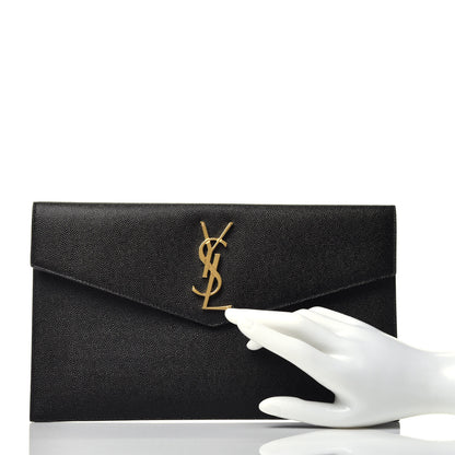 Saint Laurent Grain De Poudre Uptown Pouch Black 2 of 7
