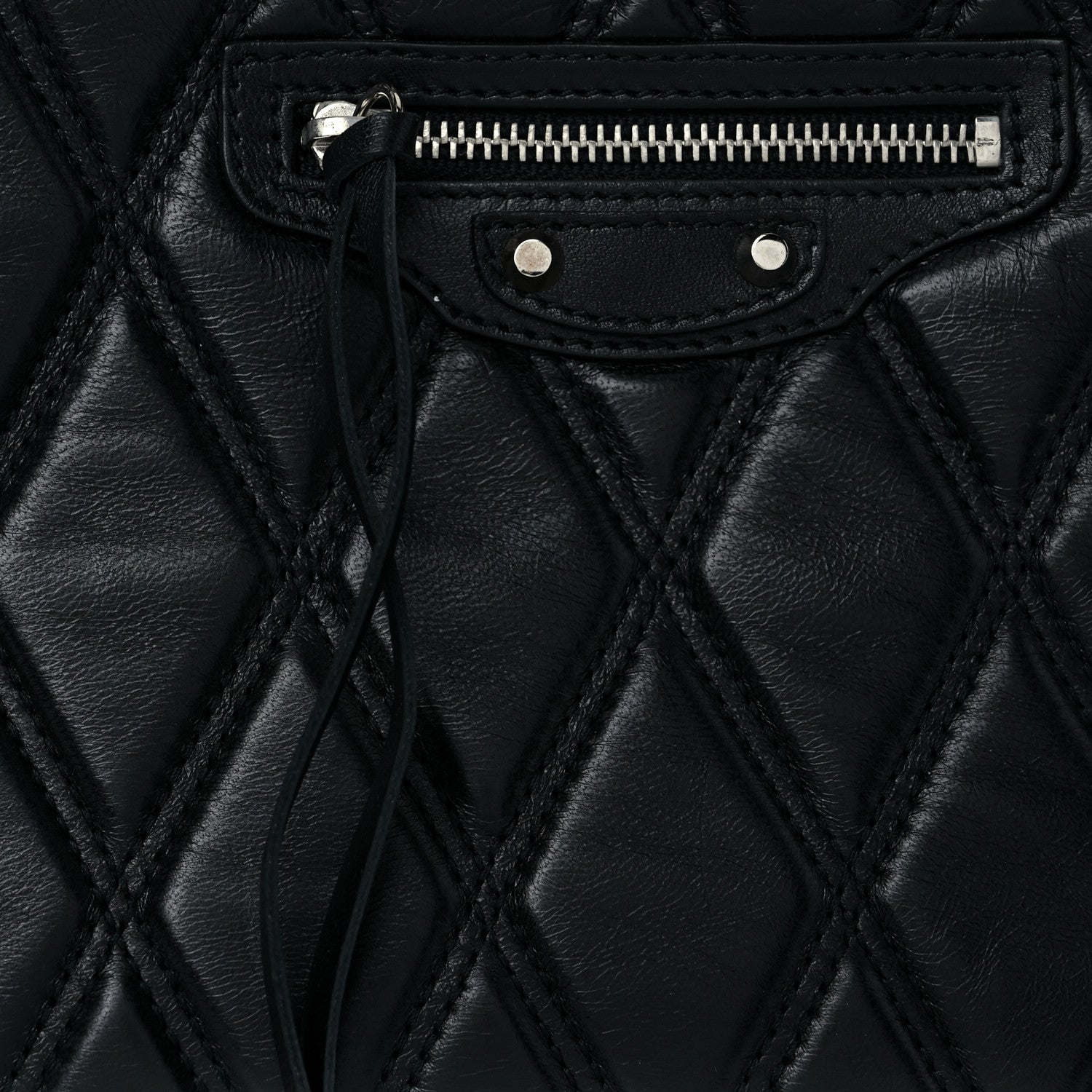 Balenciaga Nappa Calfskin Quilted Puffy Clutch Black 7 of 9