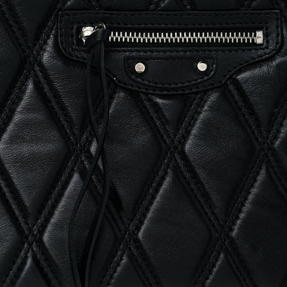 Balenciaga Nappa Calfskin Quilted Puffy Clutch Black 7 of 9