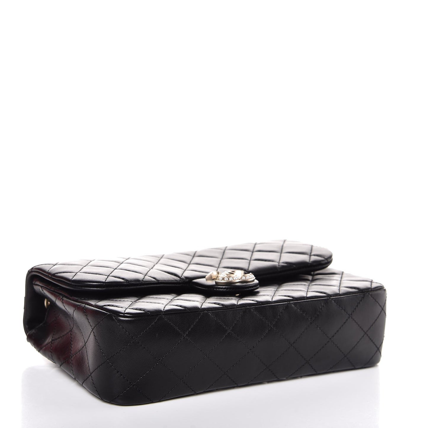 Lambskin Quilted Medium Westminster Pearl Flap Black