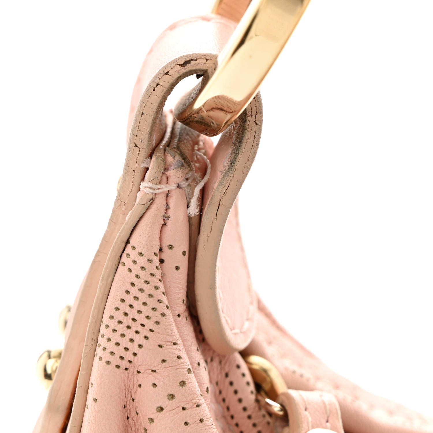 Fendi Calfskin Perforated Chef Hobo Pink 14 of 17