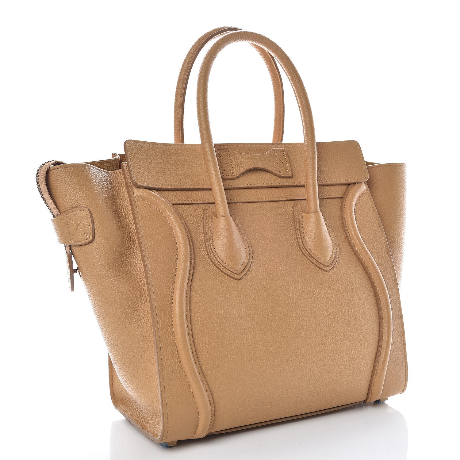 Celine Drummed Calfskin Micro Luggage Cumin 3 of 9