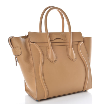 Celine Drummed Calfskin Micro Luggage Cumin 3 of 9