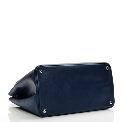 Prada Saffiano Cuir Convertible Top Handle Tote Bleuette 5 of 8