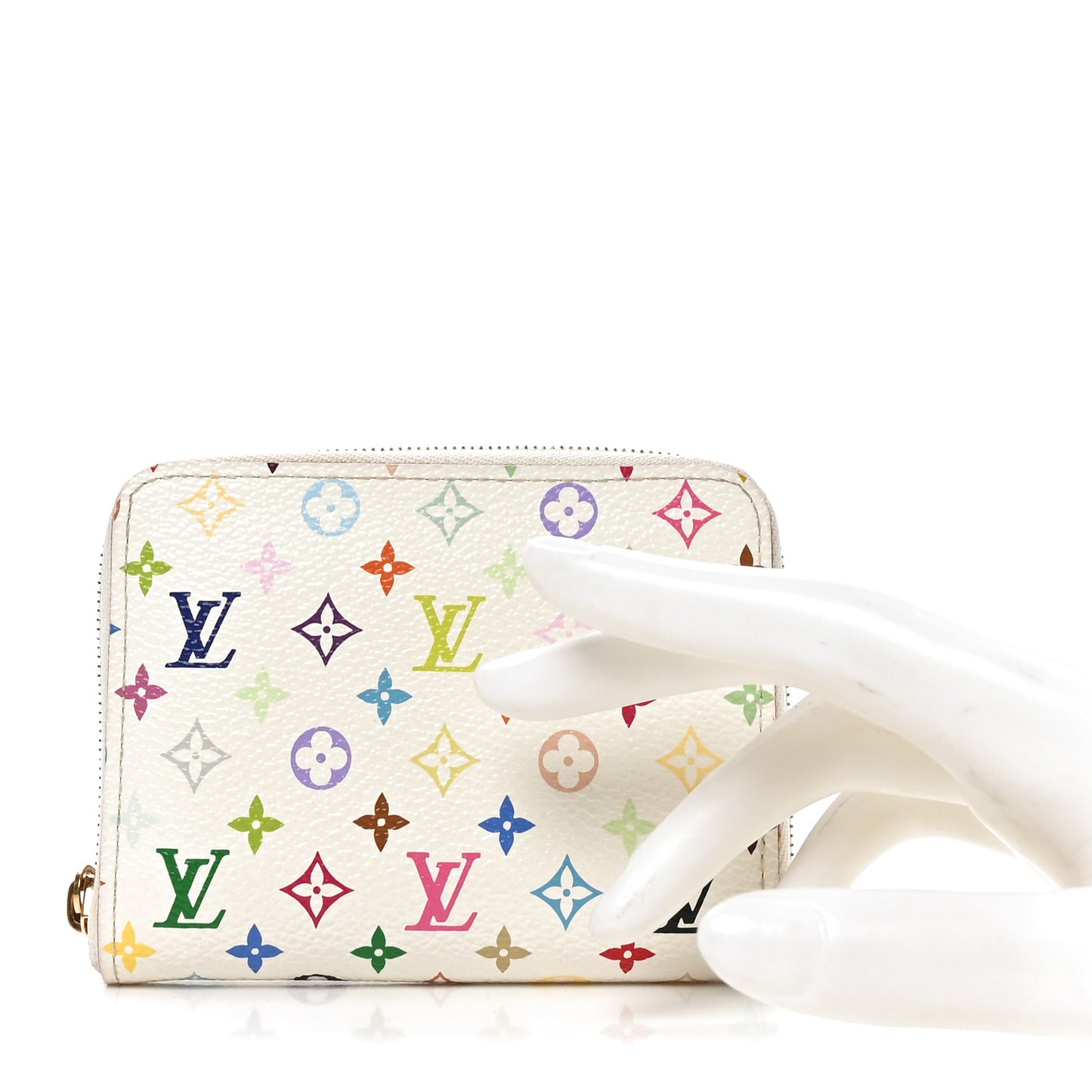 Monogram Multicolor Zippy Coin Purse Wallet White Raisin