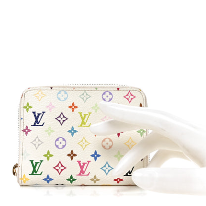 Louis Vuitton Monogram Multicolor Zippy Coin Purse Wallet White Raisin 2 of 6