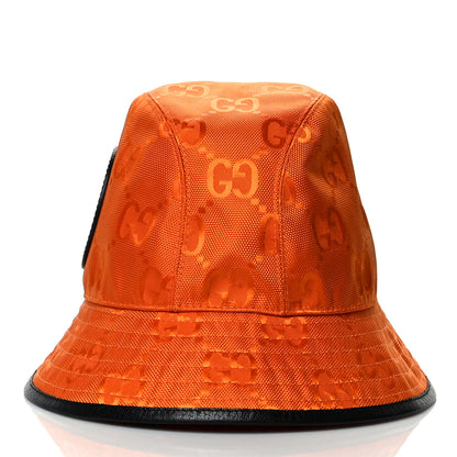 Gucci Econyl Nylon Monogram Off The Grid Bucket Hat M Orange Black 5 of 8