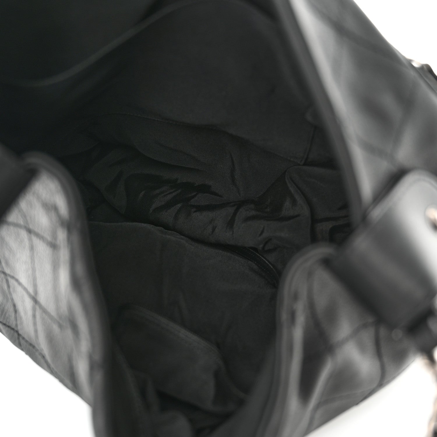 Chanel Calfskin Stitched Double Zip Hobo Black 5 of 10