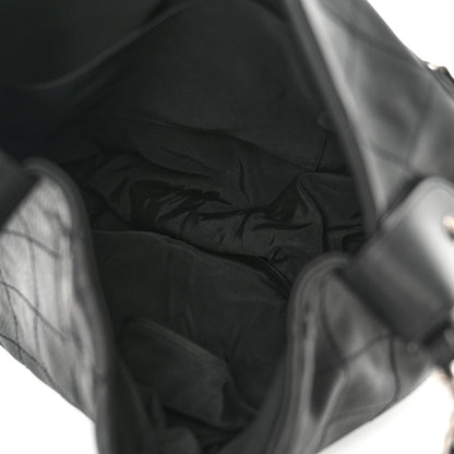 Chanel Calfskin Stitched Double Zip Hobo Black 5 of 10