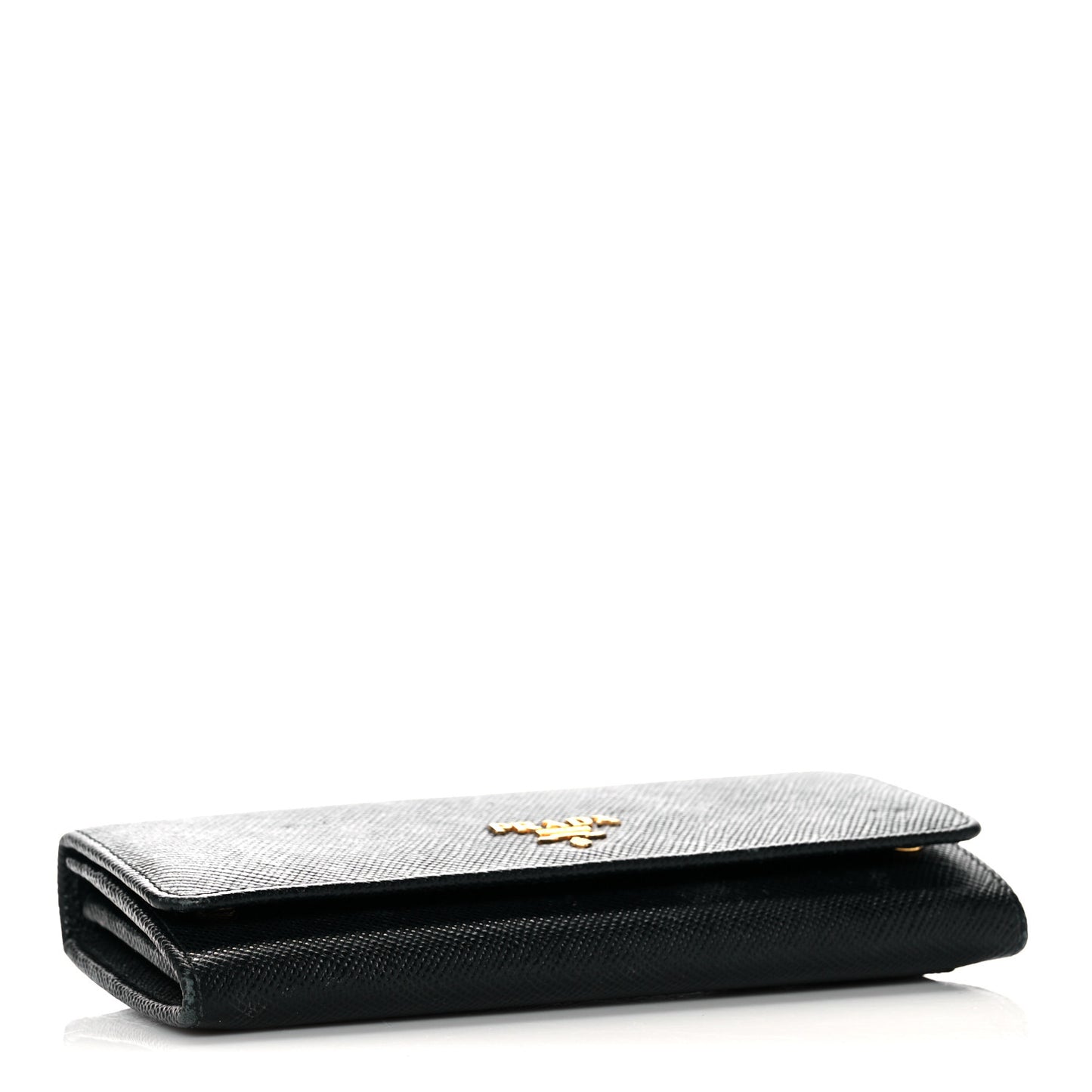 Saffiano Metal Continental Flap Wallet Black
