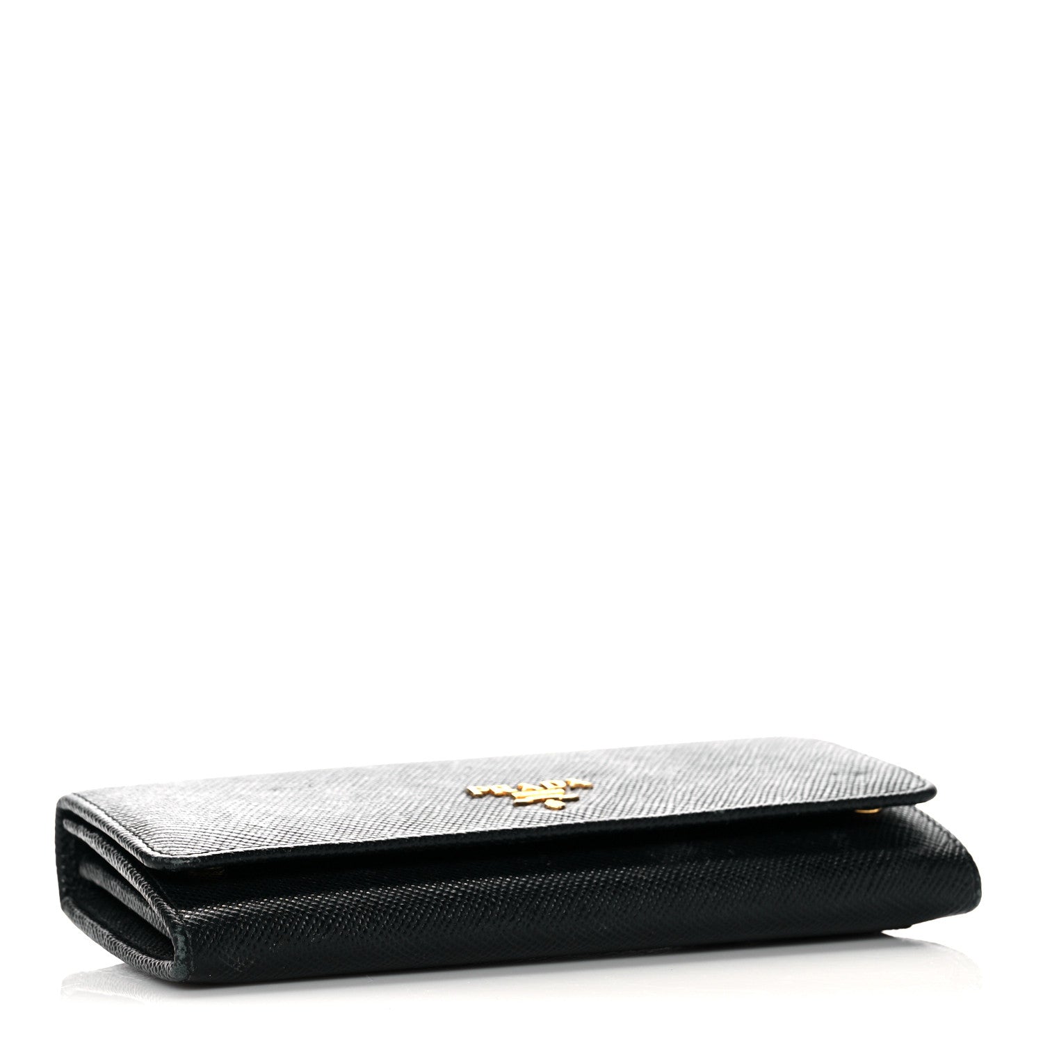 Prada Saffiano Metal Continental Flap Wallet Black 6 of 19