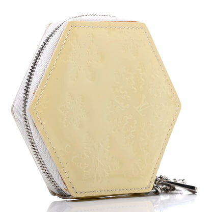Louis Vuitton Vernis Folcon Snowflake Coin Purse MM Blanc Corail 3 of 9