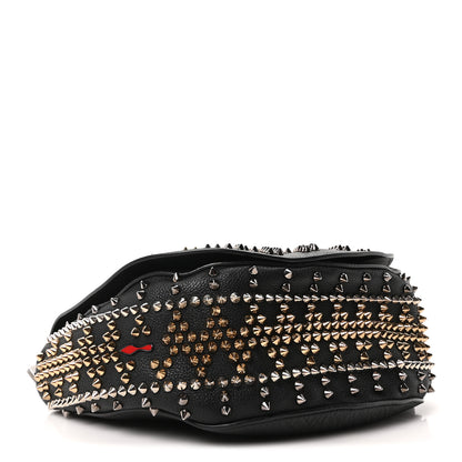 Christian Louboutin Calfskin Mix Chevron Spikes Panettone Messenger Black 7 of 17