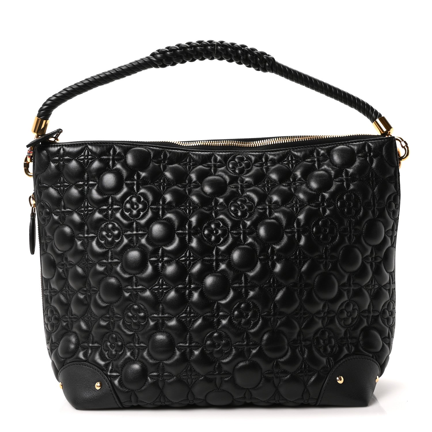 Louis Vuitton Lambskin Quilted Flowers Triangle Softy Black 1 of 9
