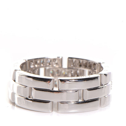 Cartier 18K White Gold Half Diamond Maillon Panthere Ring 63 10.25 4 of 4